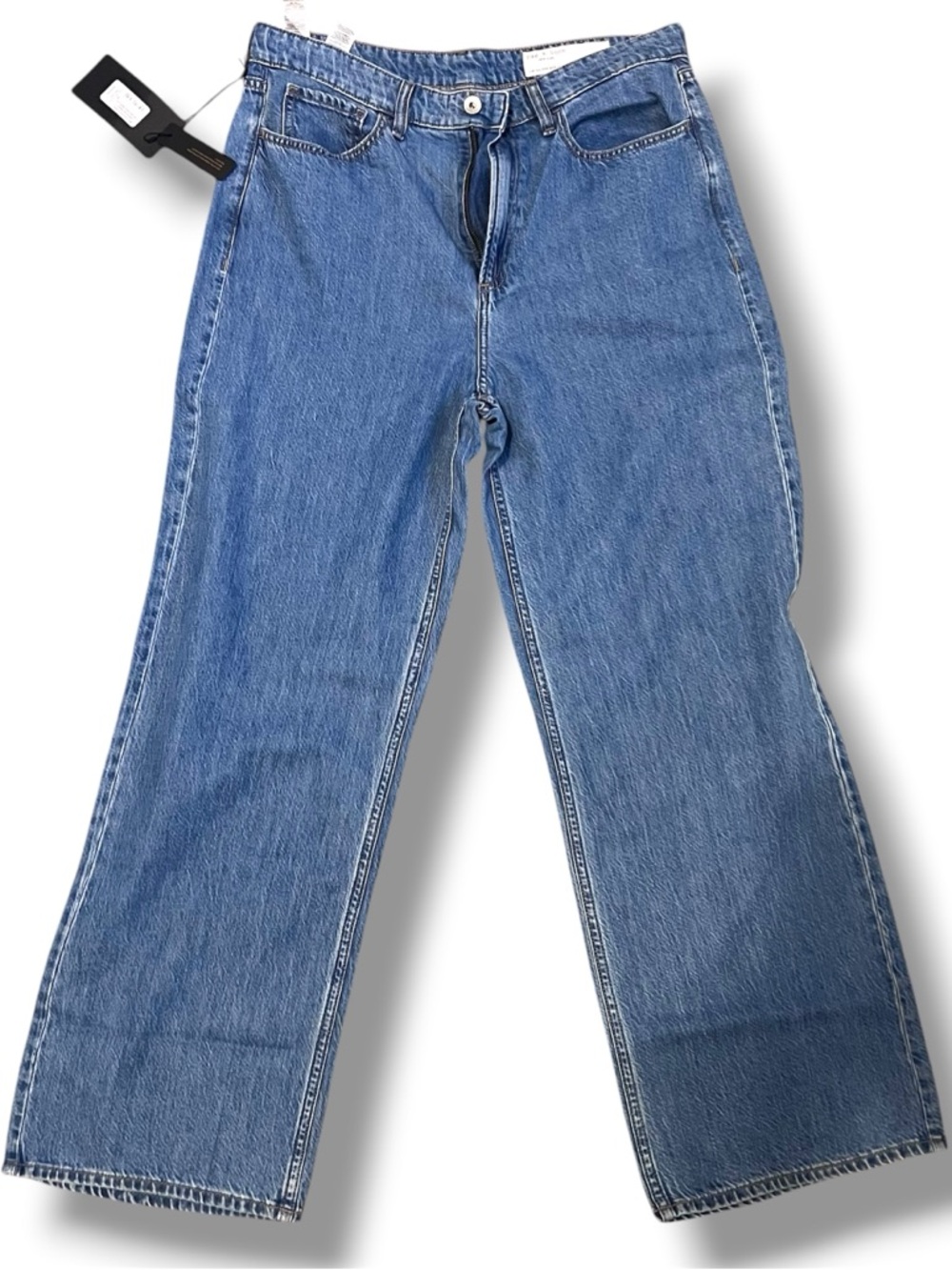 rag & bone Wide-Leg Flare Jeans in Mid Blue Denim